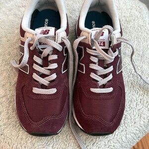 New Balance Women’s 574 Core Sneaker. 9.5. Worn once. Burgundy.